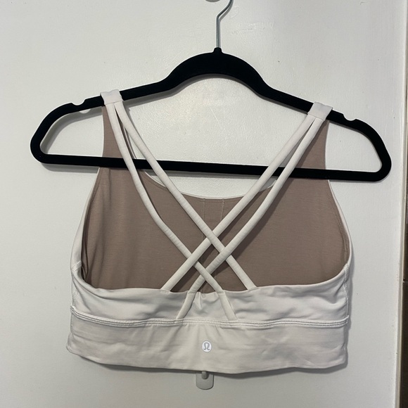 Lululemon White Energy Longline Bra B-D Cup Size 10 - Picture 5 of 7